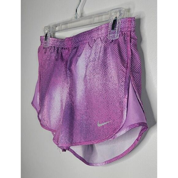 Nike Dri Fit Running Shorts Women XS Purple Elastic Waist Brief Lined Zip Pocket - Picture 2 of 10